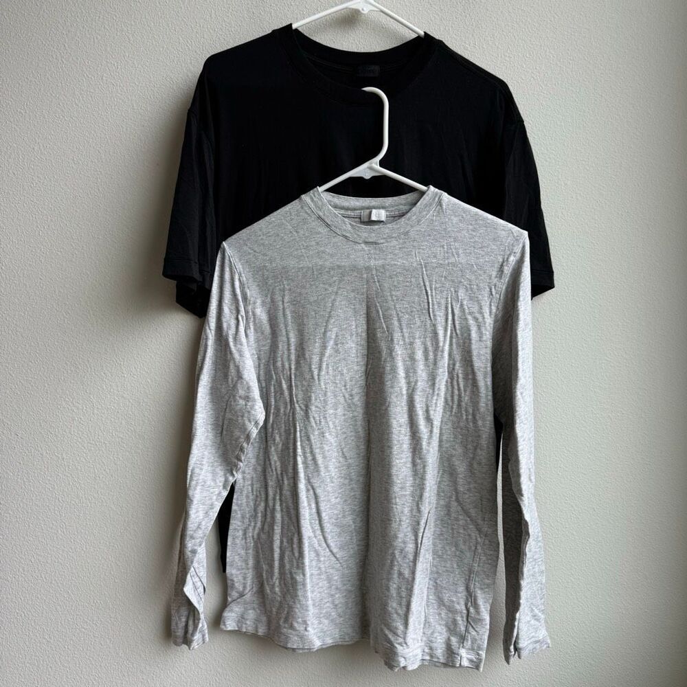 SKIMS Short Sleeve Black Long Sleeve Gray Oversized T Shirt Minimalist Size XS